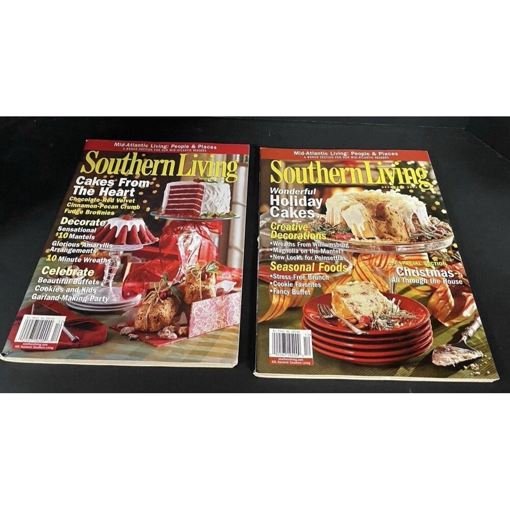 2 Southern Living Magazine Holiday/Christmas Issues December 2004 & 2005